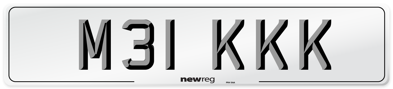 M31 KKK Number Plate from New Reg
